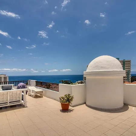 Penthouse With Magnificent Ocean Views, Jacuzzi, Pool, Nearby Beach In Tenerife South Playa Fanabe